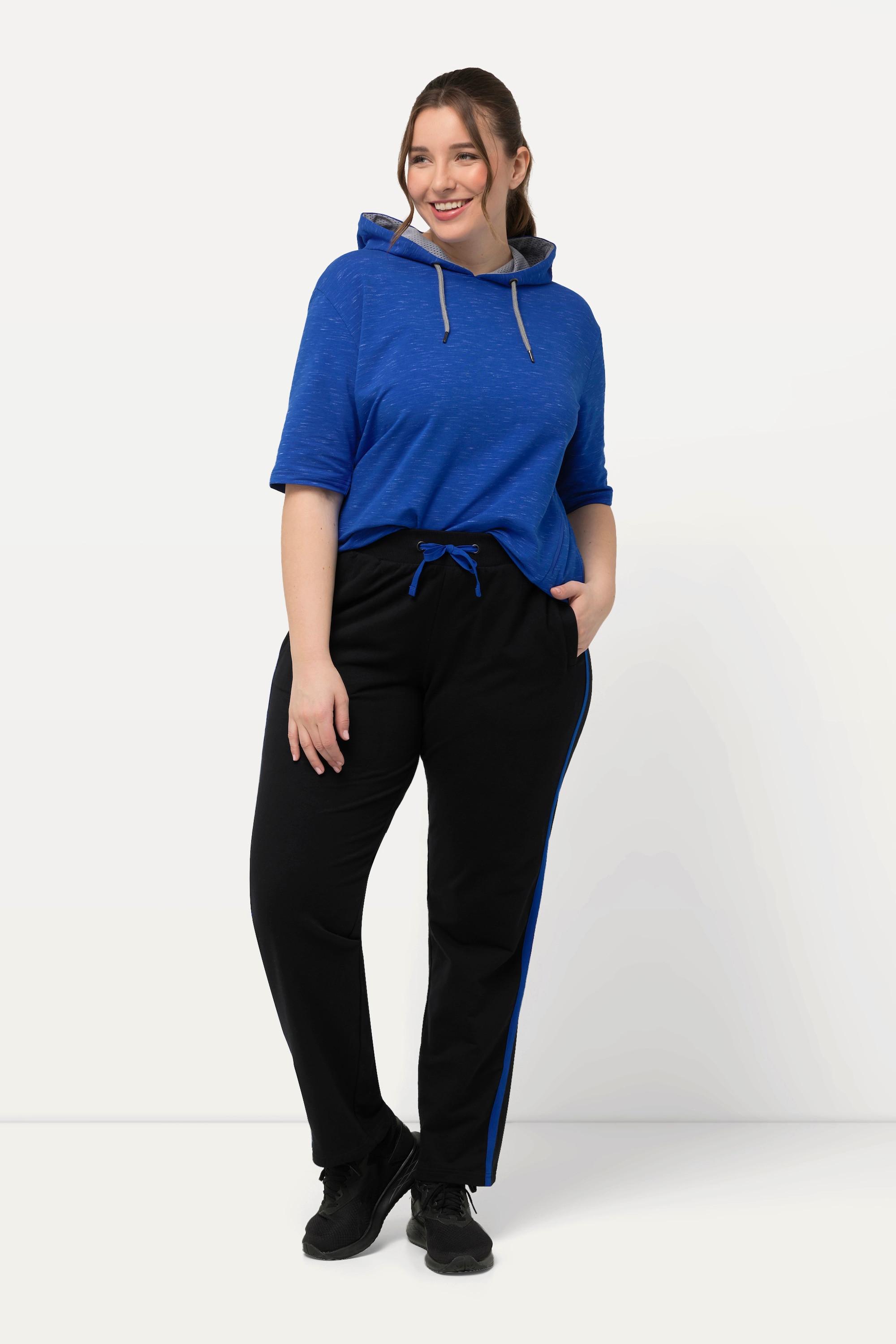 Ulla Popken  Pantalon de jogging à taille élastique et bande fantaisie le long de la jambe 