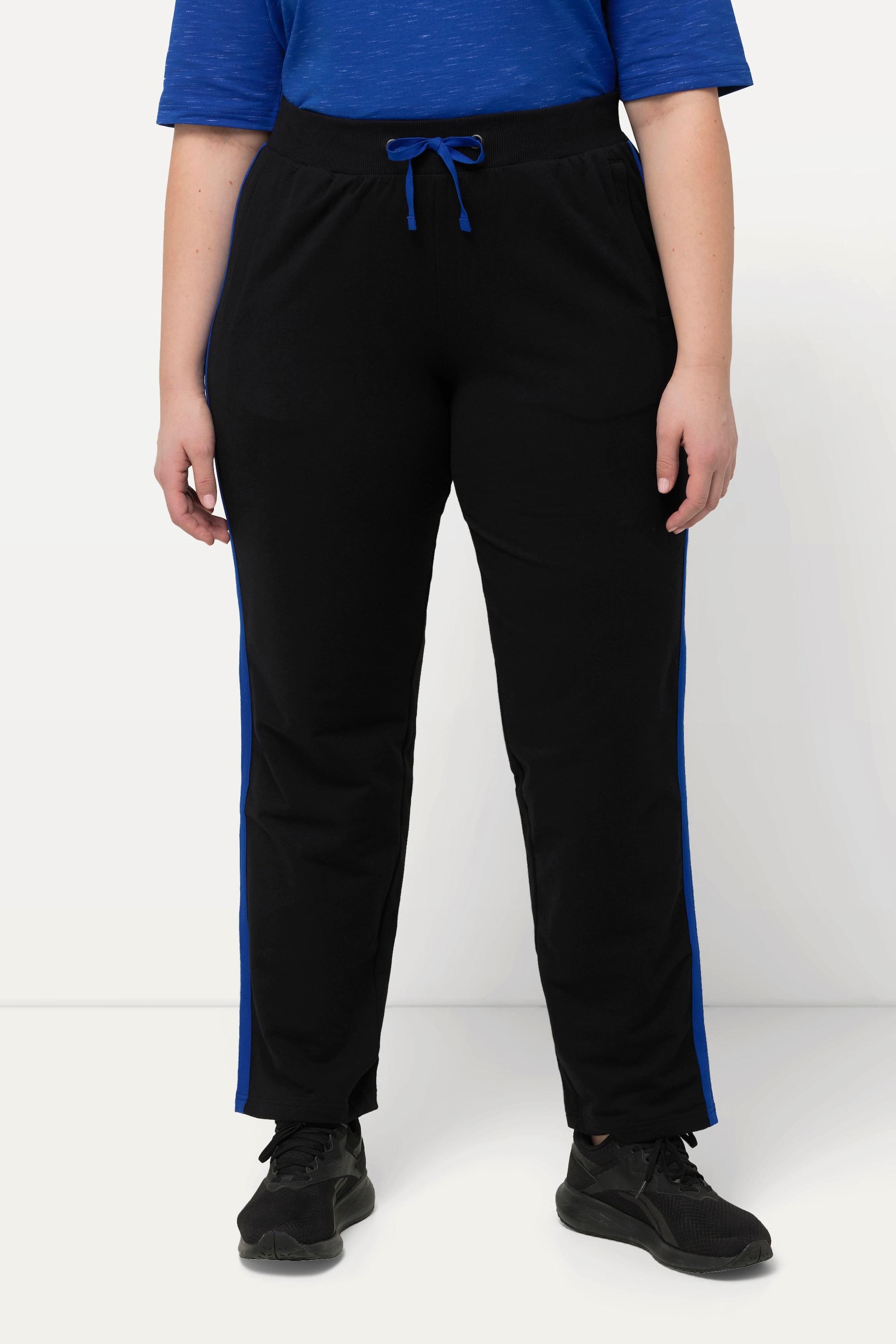 Ulla Popken  Pantalon de jogging à taille élastique et bande fantaisie le long de la jambe 