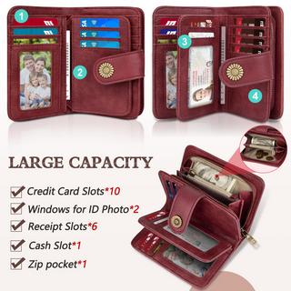 Only-bags.store Portafoglio Grande Capacità Pelle PU Vintage  