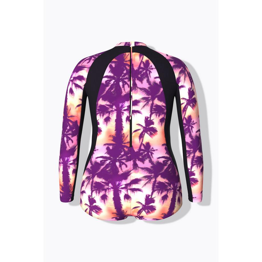 Ulla Popken Costume da bagno maniche lunghe con cerniera riciclato  