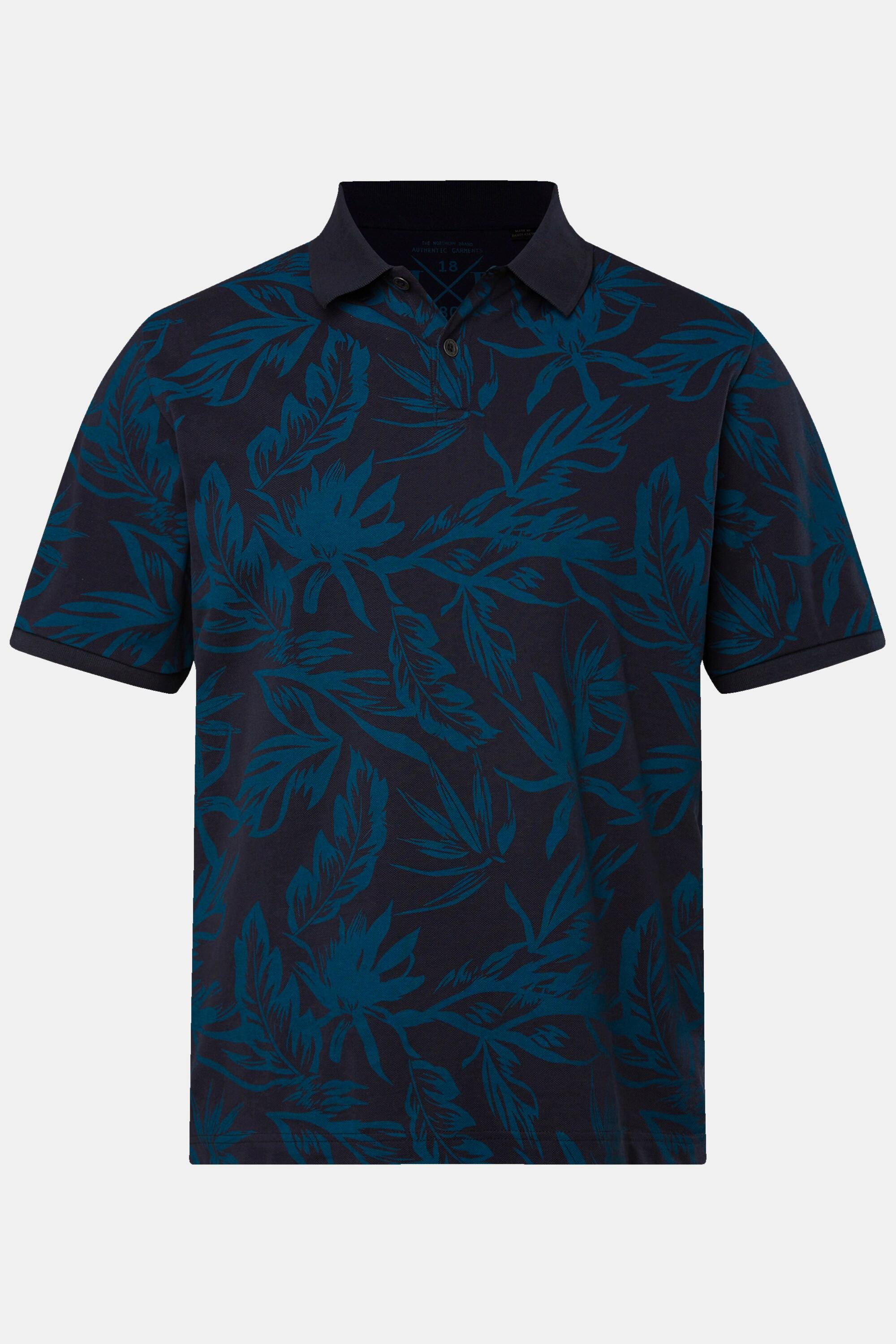 JP1880  Polo-Shirt, Halbarm, Piqué, floraler Print 