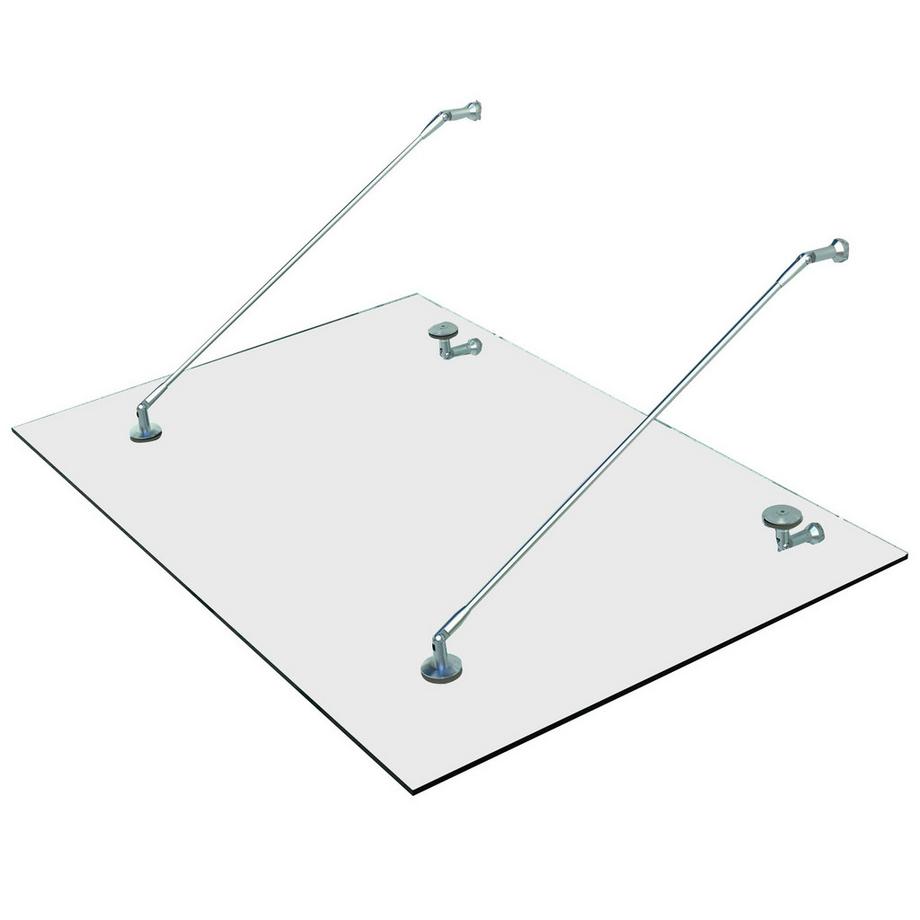 Northio Pensilina in vetro Pensilina per porta in vetro temperato Acciaio inossidabile 304 Vetro trasparente 3 dimensioni (150 x 90 cm) (M)  