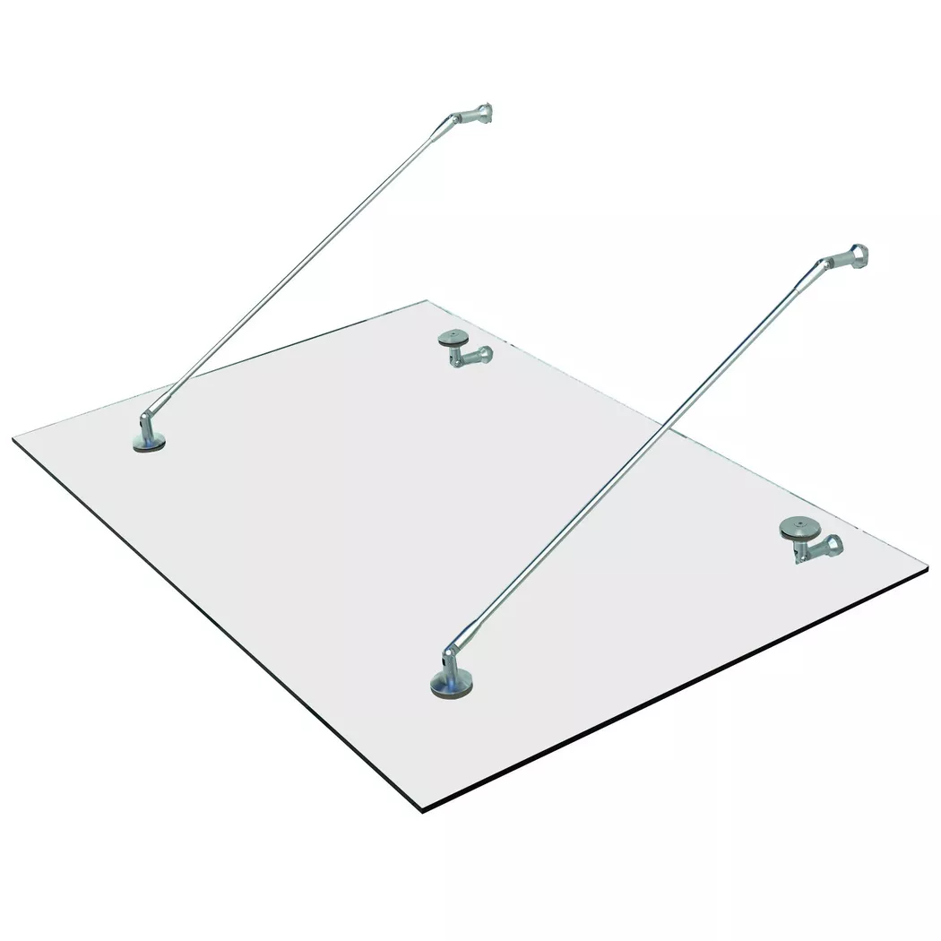Northio - Vordach Glasvordach Türvordach, Gehärtetem Glas, 304 Edelstahl Klarglas 3 Größen (150x90 cm) (M), 47cm