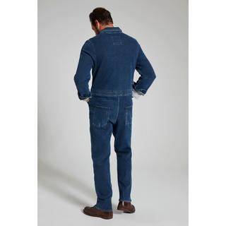 JP1880  Tuta di denim con taschini sul petto e maniche lunghe 