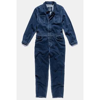 JP1880  Tuta di denim con taschini sul petto e maniche lunghe 