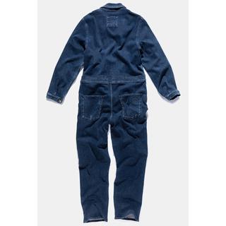 JP1880  Tuta di denim con taschini sul petto e maniche lunghe 