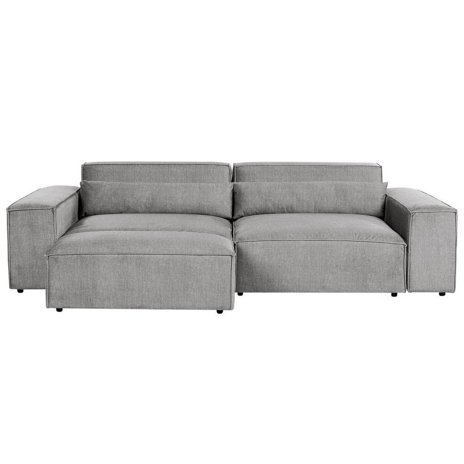 Beliani Sofa mit Ottomane aus Stoff Modern HELLNAR  