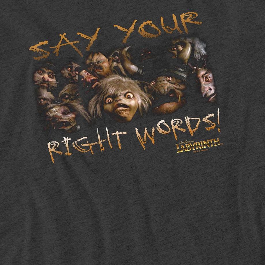 Labyrinth Maglietta Stampa Grafica Say Your Right Words  