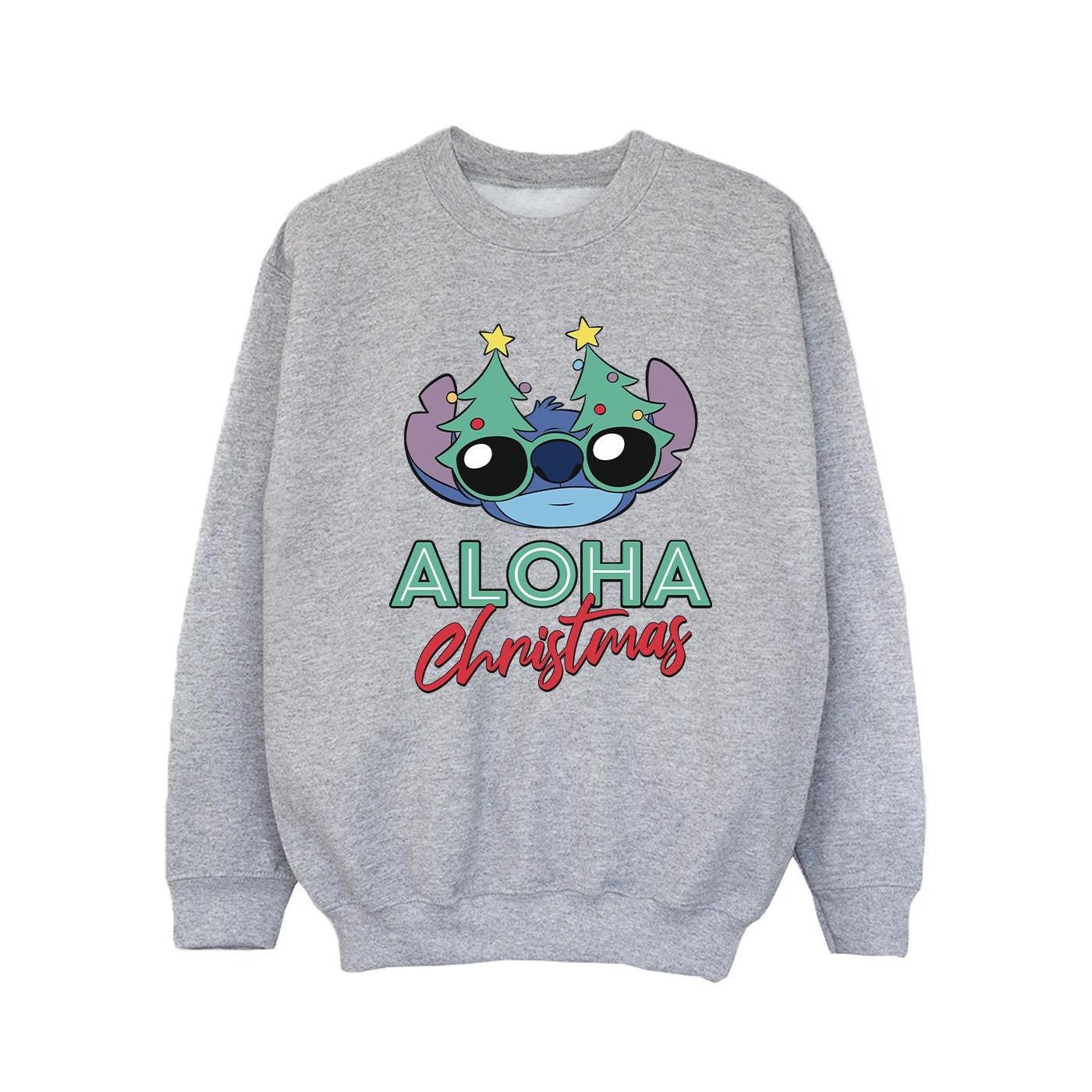 Disney  Lilo And Stitch Christmas Tree Shades Sweatshirt 