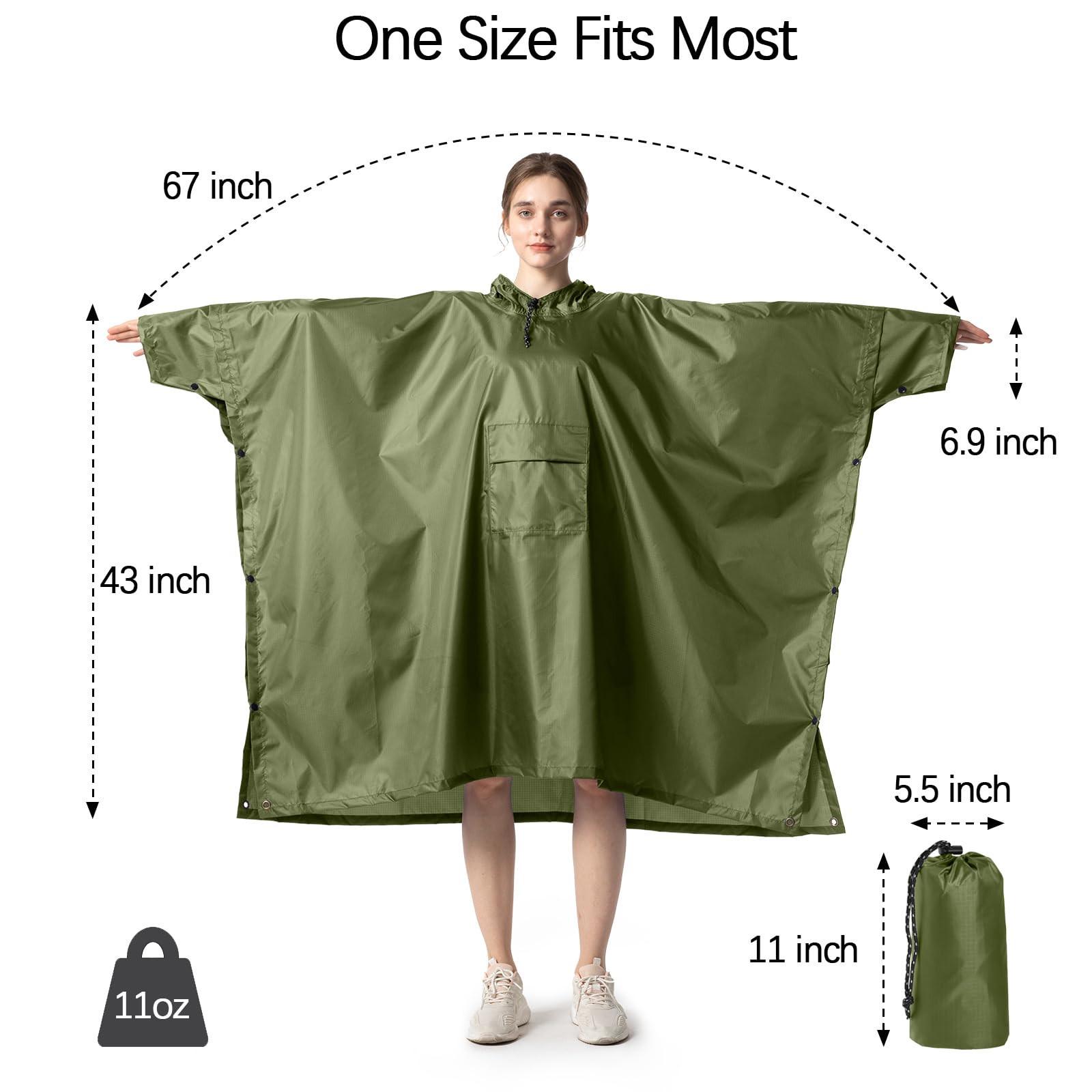 Alopini Poncho Antipioggia Impermeabile Trekking Ciclismo Outdoor 3-in-1  