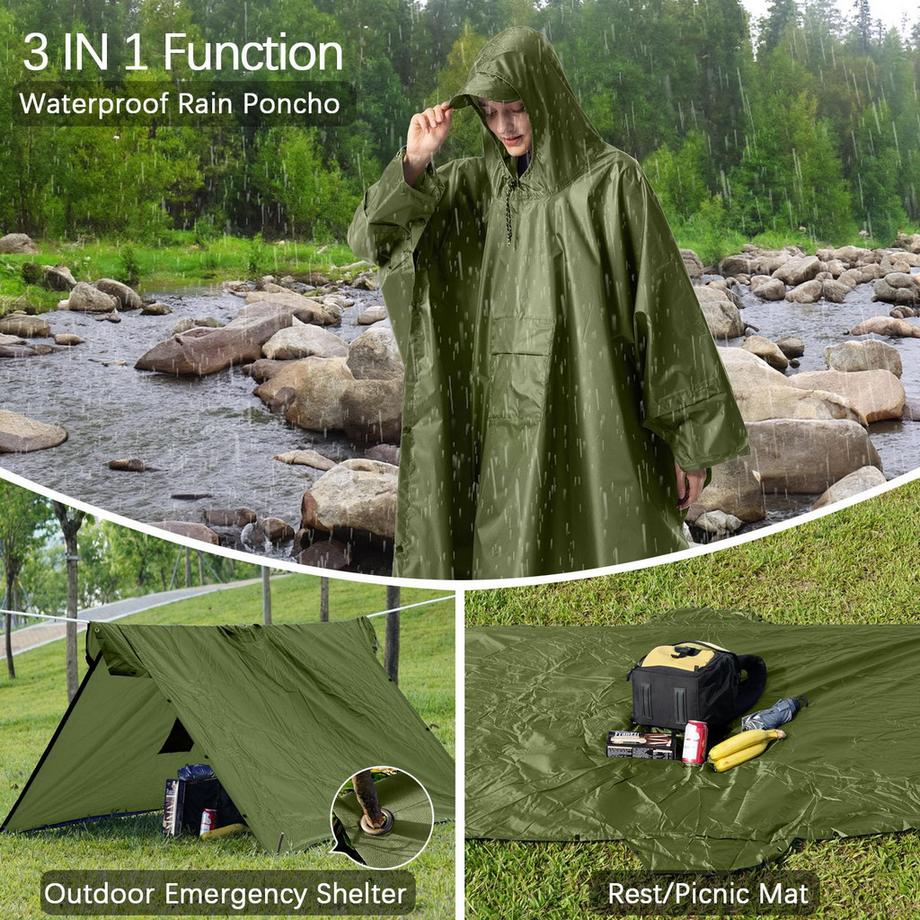 Alopini  Regencape Regenmantel Regenjacke Wasserdicht Wandern Radfahren Outdoor 3in1 Mehrzweck 