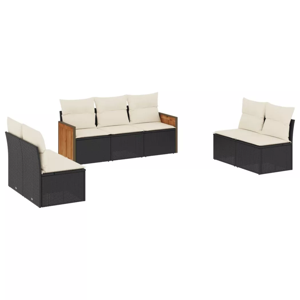 VidaXL - Garten sofagarnitur poly-rattan, One Size, Schwarz