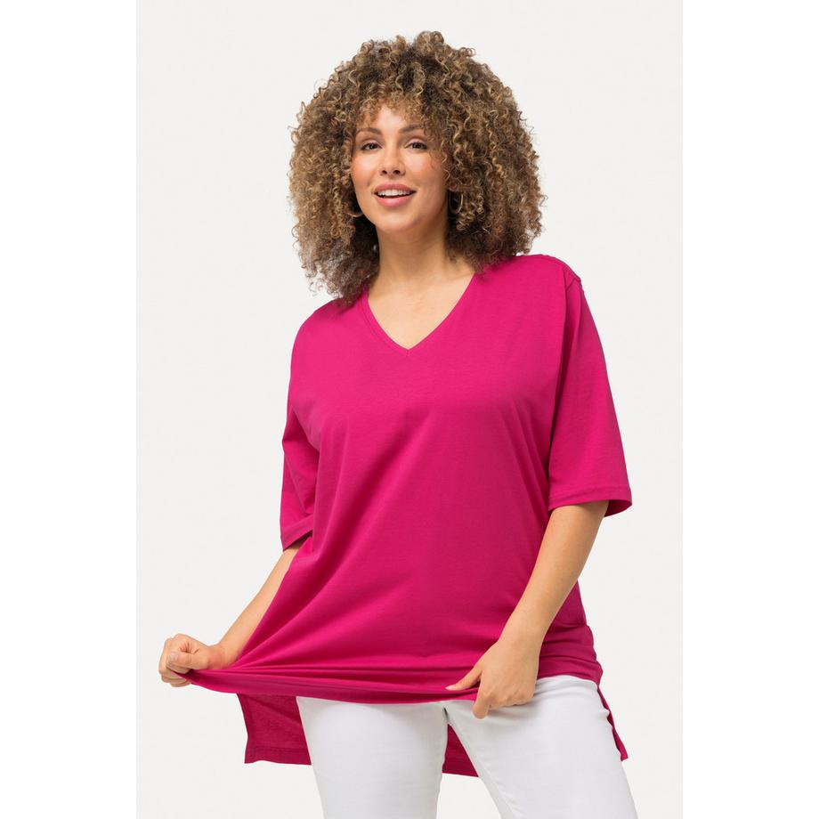 Ulla Popken T-shirt scollo V manica corta vestibilità Relaxed Fit  