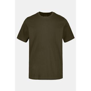 JP1880  T-shirt Basic en coton peigné, col rond olive foncé 