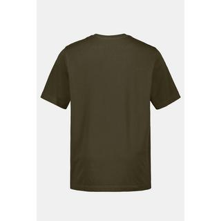 JP1880  T-shirt Basic en coton peigné, col rond olive foncé 