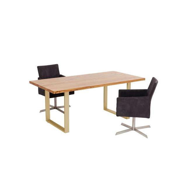 KARE Design Table Jackie chêne laiton 160x80  