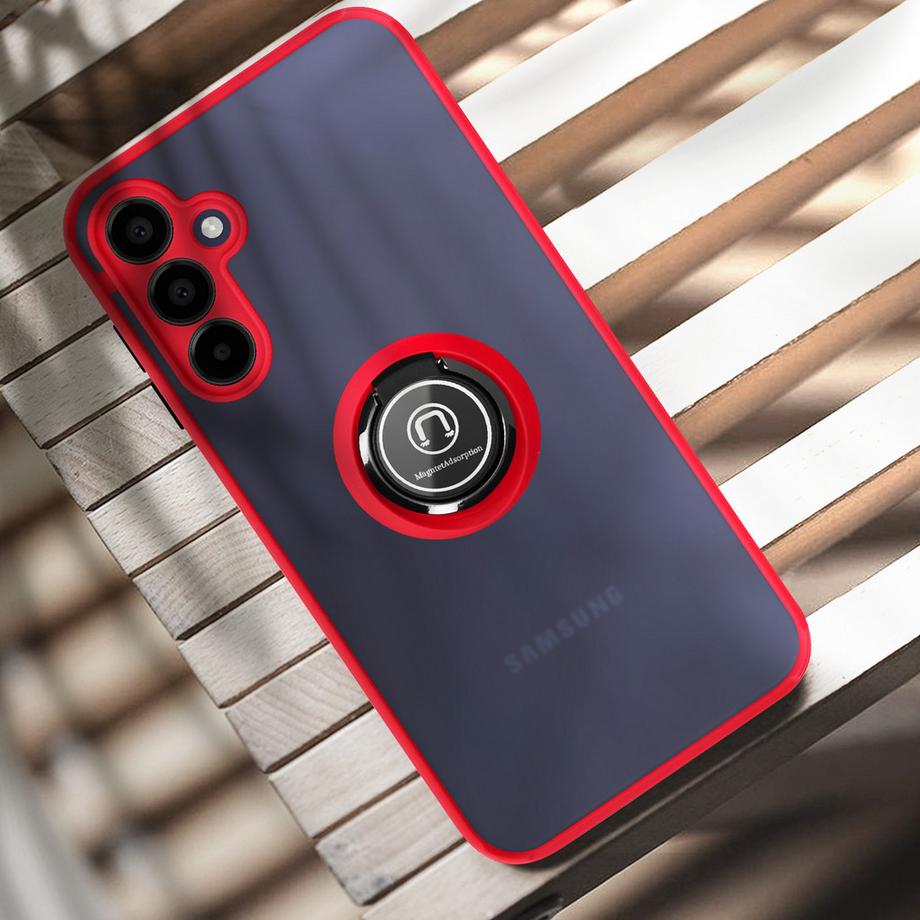 Avizar  Coque Anneau Samsung A15 Rouge 