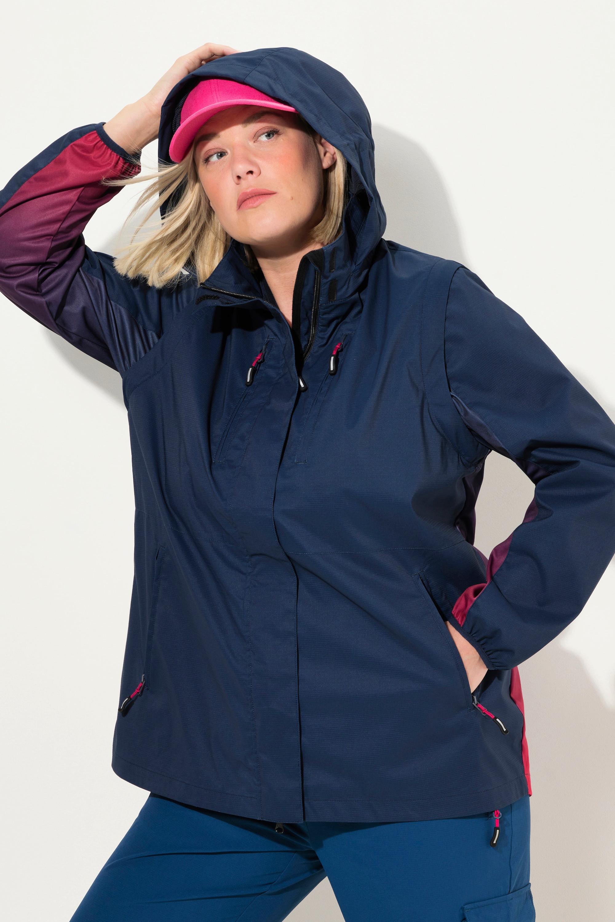 Ulla Popken  Veste technique 2-en-1 imperméable, manches amovibles 