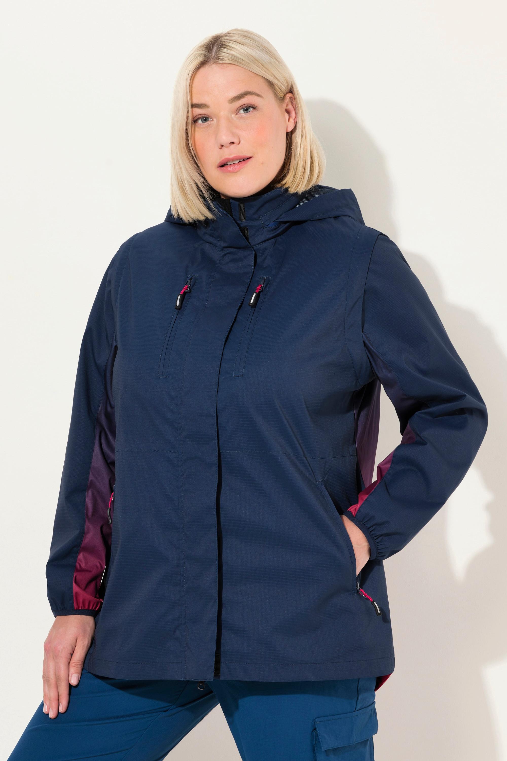 Ulla Popken  Veste technique 2-en-1 imperméable, manches amovibles 