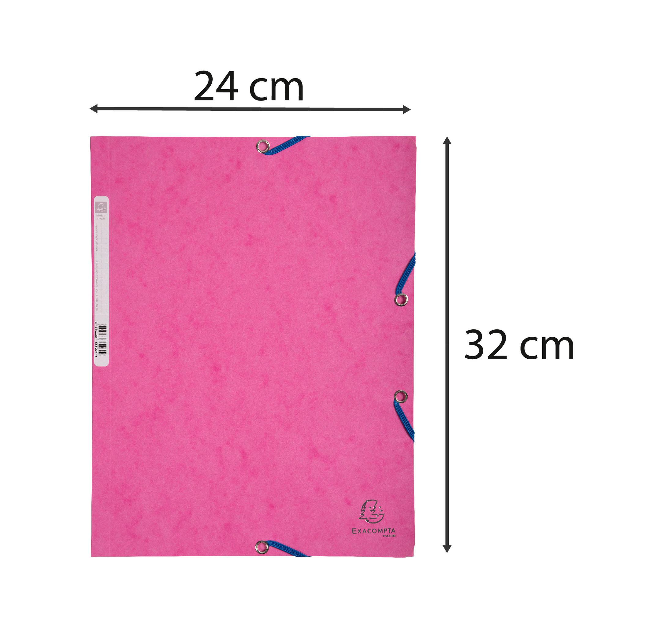 Exacompta Cartella 3 lembi con elastici cartoncino lustré 400g/mq - A4 - x 25  