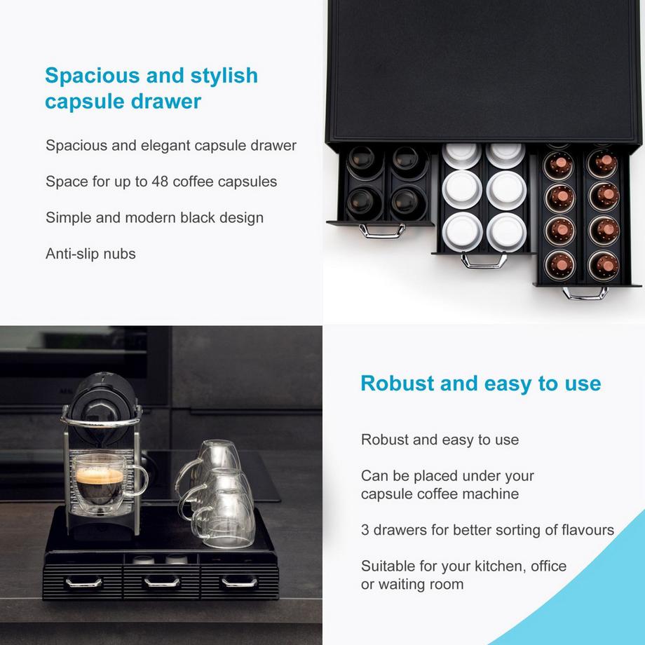 Intirilife  Intirilife Kaffee Kapselhalter mit 3 Schubladen 