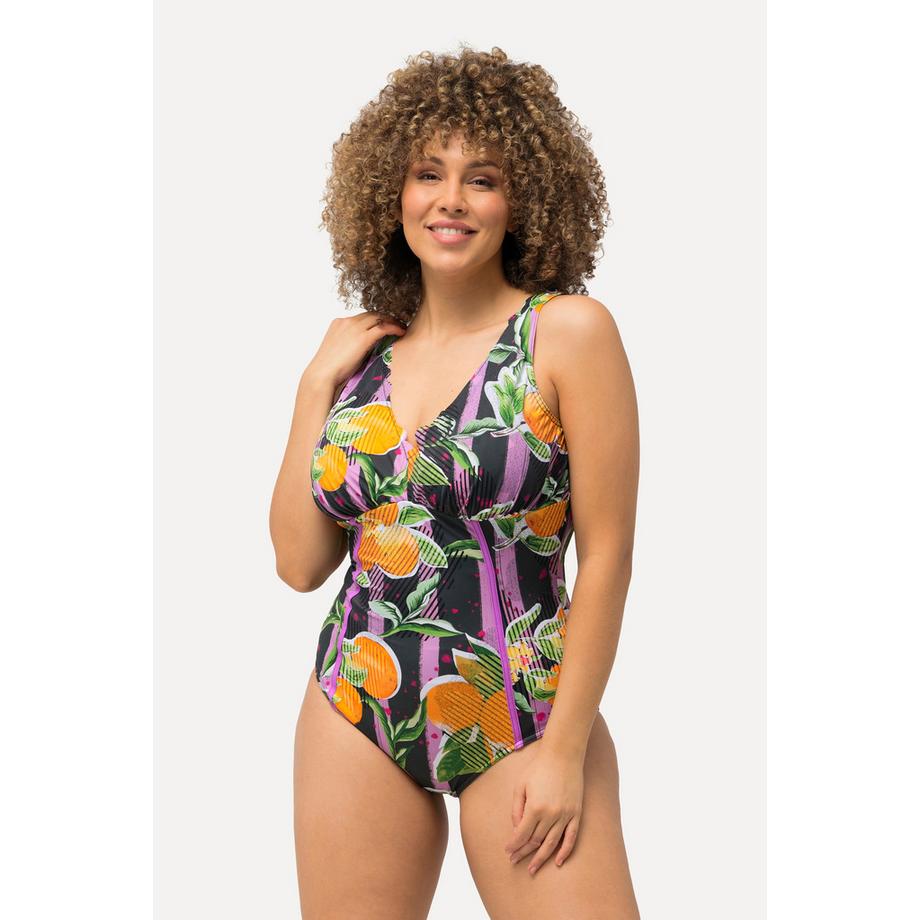 Ulla Popken Costume da bagno stampa arance coppe morbide pistagna neon  