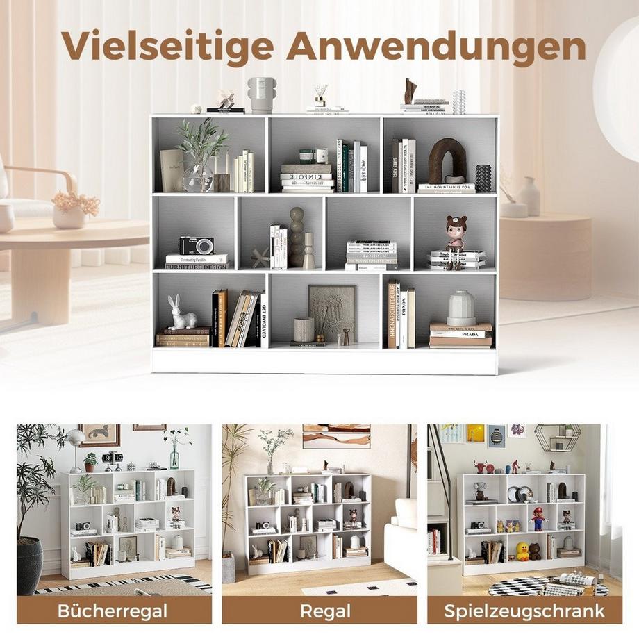 Northix Bücherregal mit 10 offenen Fächern  