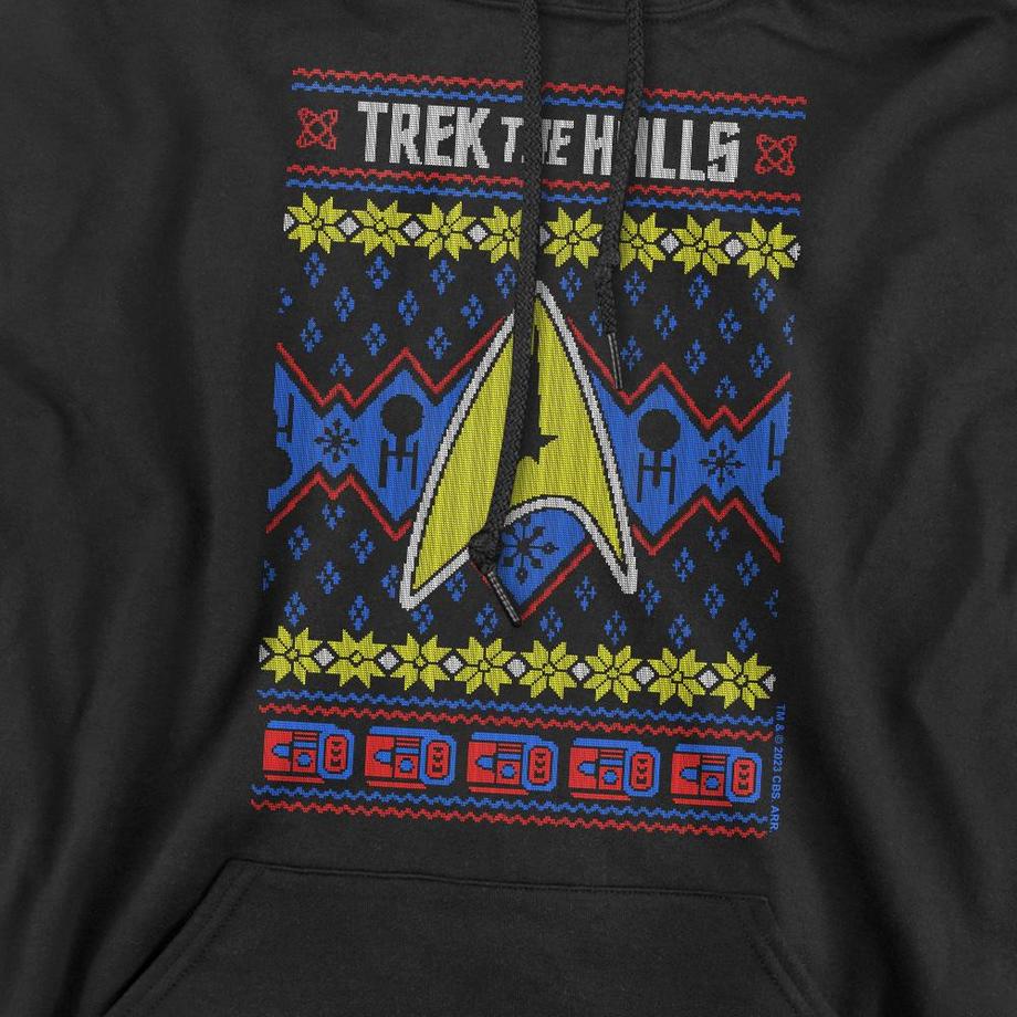 Star Trek Trek the Halls Ugly Felpa con Cappuccio Natalizia  