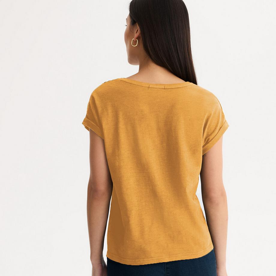 La Redoute Collections T-Shirt Col V Dentelle Macramé  
