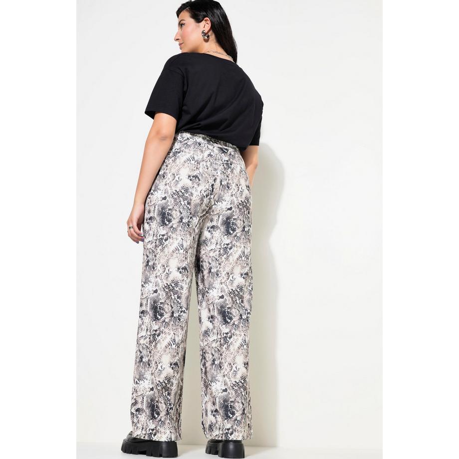 Studio Untold Wide Leg High Waist Snake Print Hose  