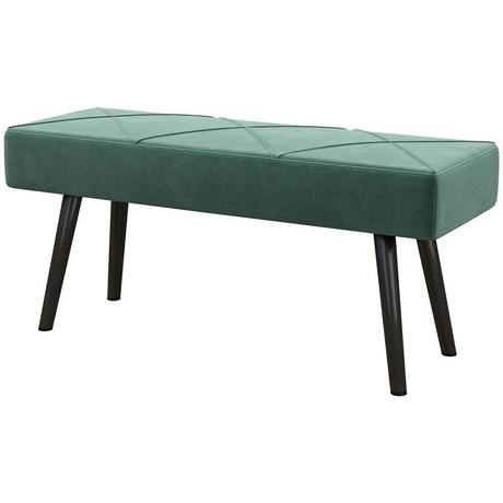 Northio Banquette Rembourrée Aspect Velours, Banquette De Lit, Banc De Couloir Avec Motif X, Jusqu'À 120 Kg, Pour Chambre À Coucher, 100X36X45 Cm, Vert  