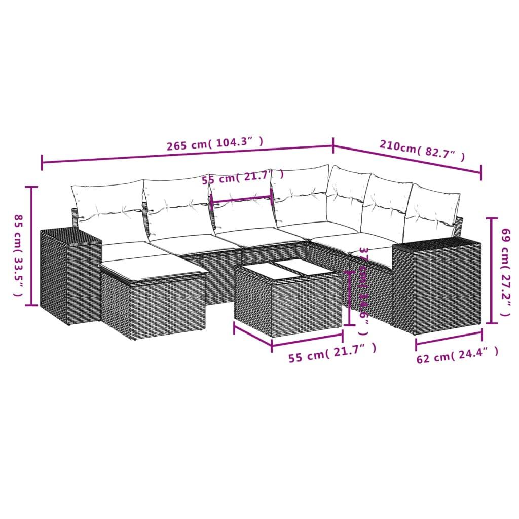 VidaXL Ensemble de canapés de jardin rotin synthétique  