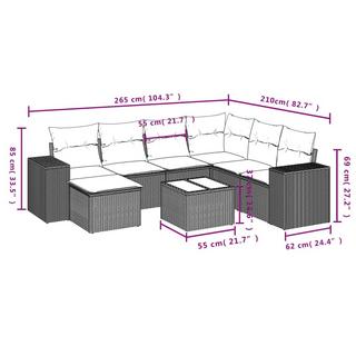 VidaXL Ensemble de canapés de jardin rotin synthétique  