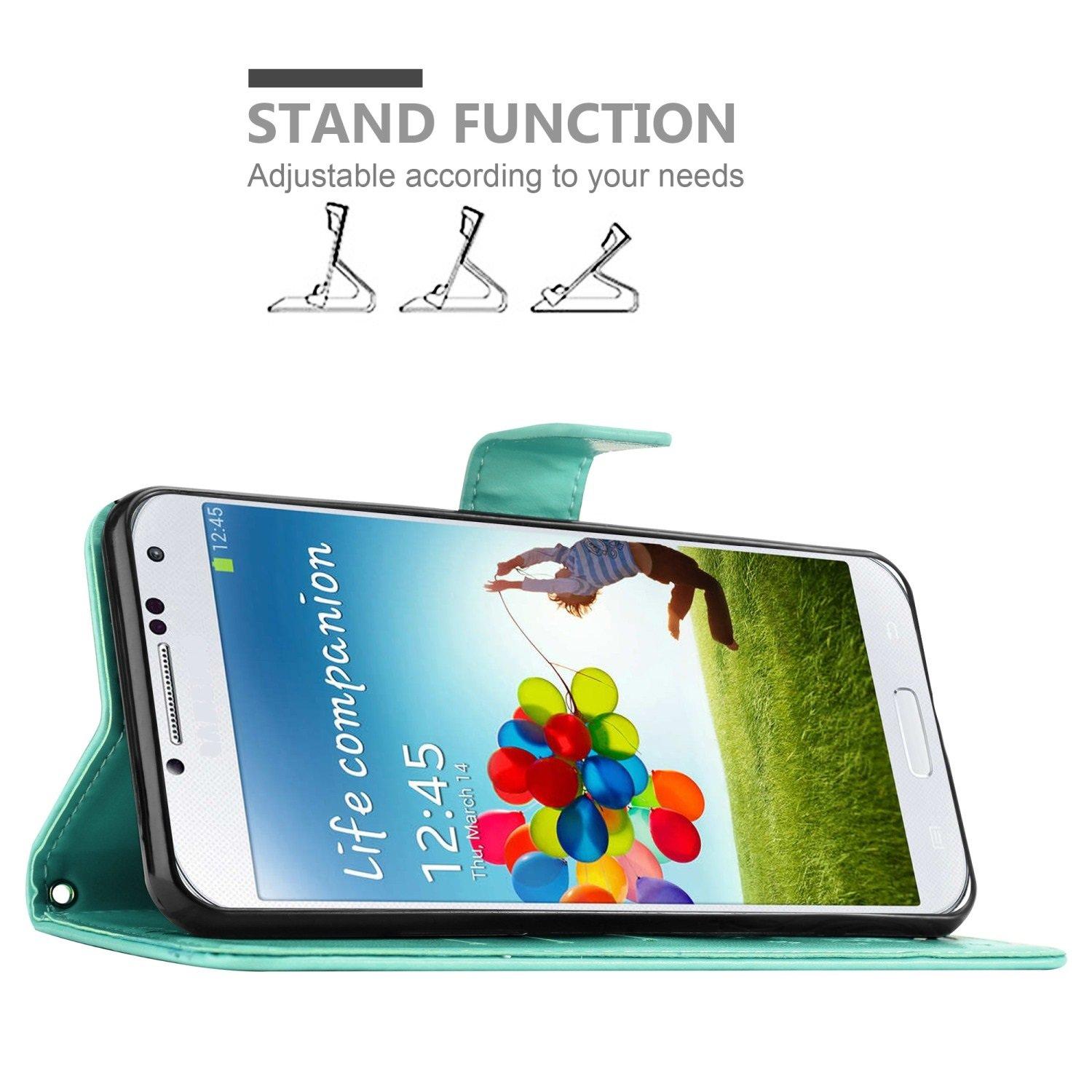 Cadorabo  Hülle für Samsung Galaxy S4 Blumen Design Magnetverschluss 