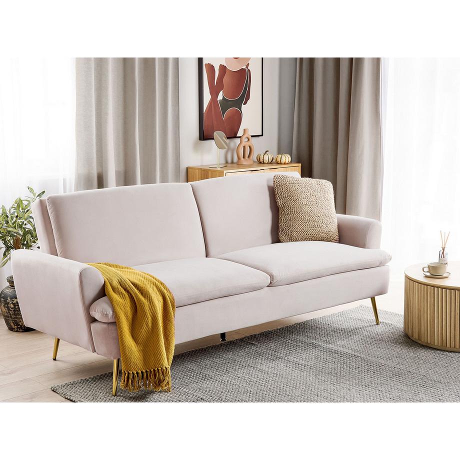 Beliani Canapé-lit en Velours Glamour VETTRE  