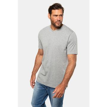 T-shirt basic con scollo a V grigio mélange