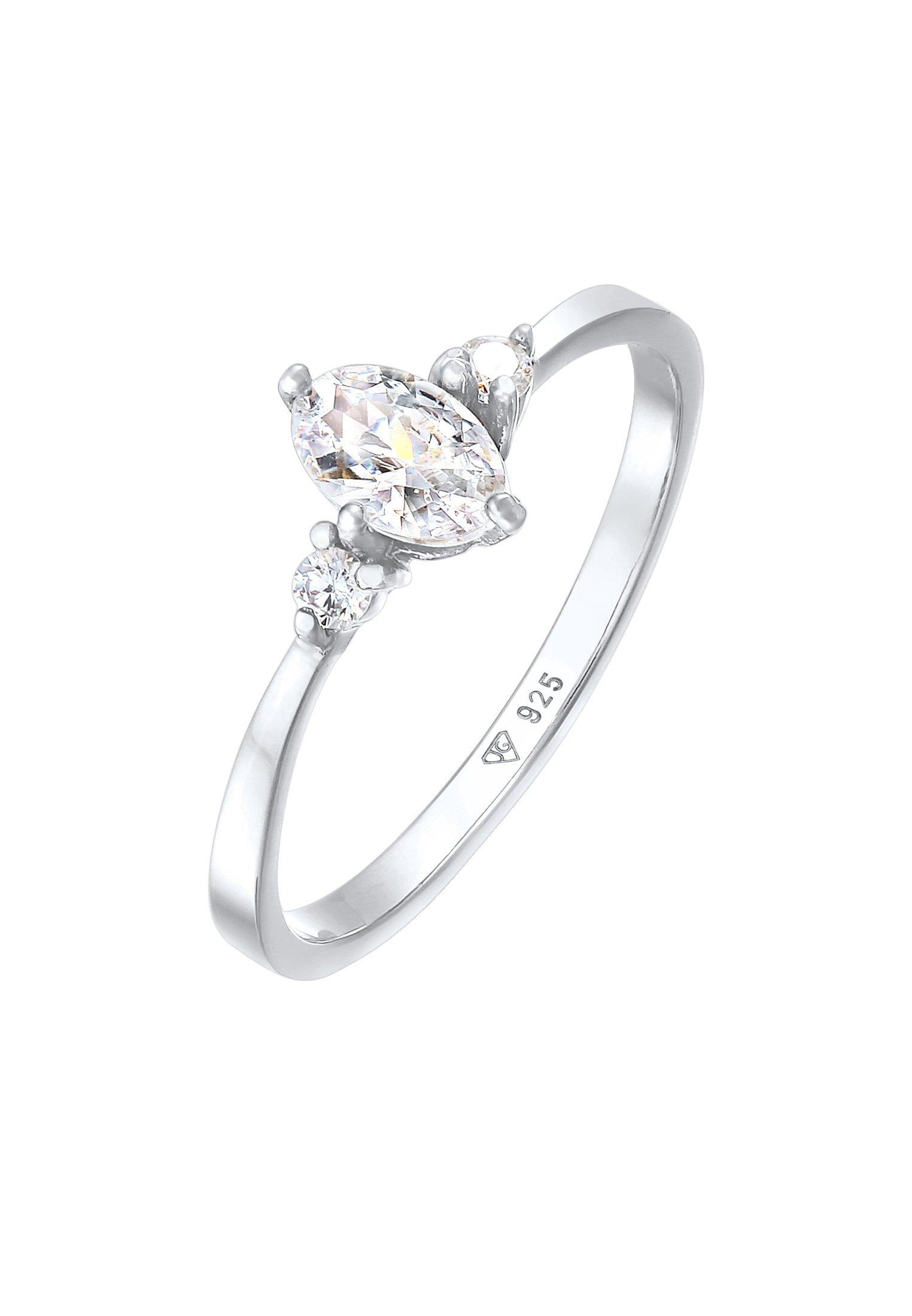 Elli  Ring Zirkonia Oval Verlobung 925 Silber 