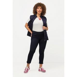 Ulla Popken  Pantalon 7/8 Sienna. Jambe étroite et ourlet frangé 