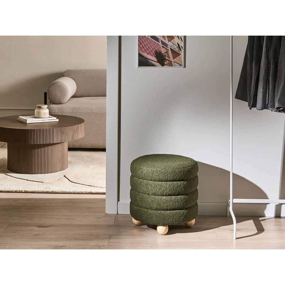 Beliani Pouf aus Bouclé Retro CHILLY  