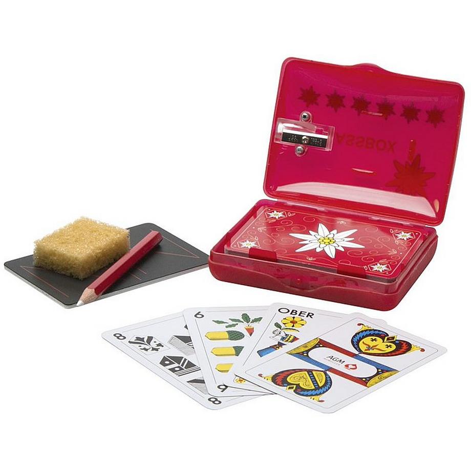 AGM MUELLER  Edelweiss Jassbox Opti-Jass Rot 