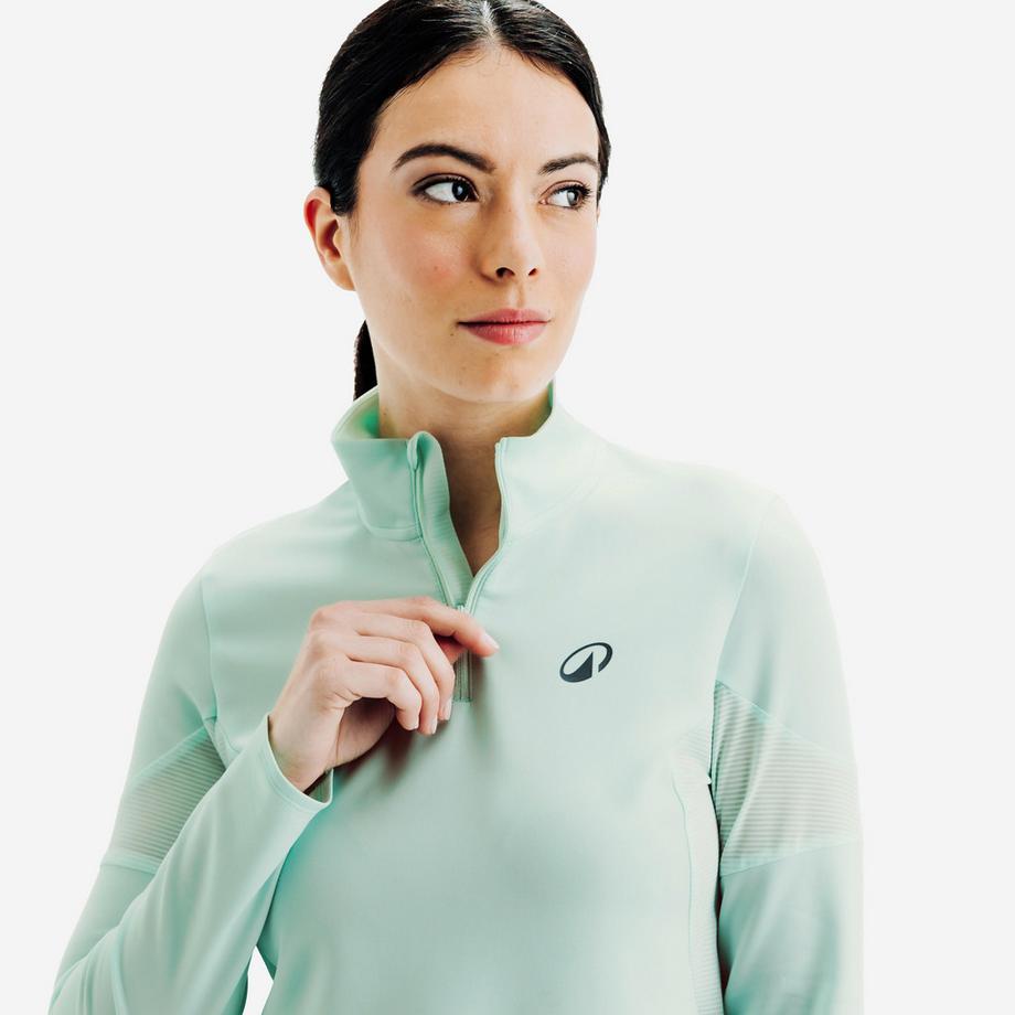 ARTENGO  T-shirt tennis manches longues thermique femme, TH 900 vert 
