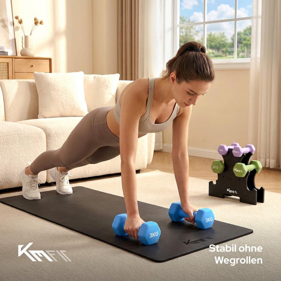 KM-Fit  Ensemble d'haltères 12 kg | Ensemble d'haltères en néoprène 1-3 kg 