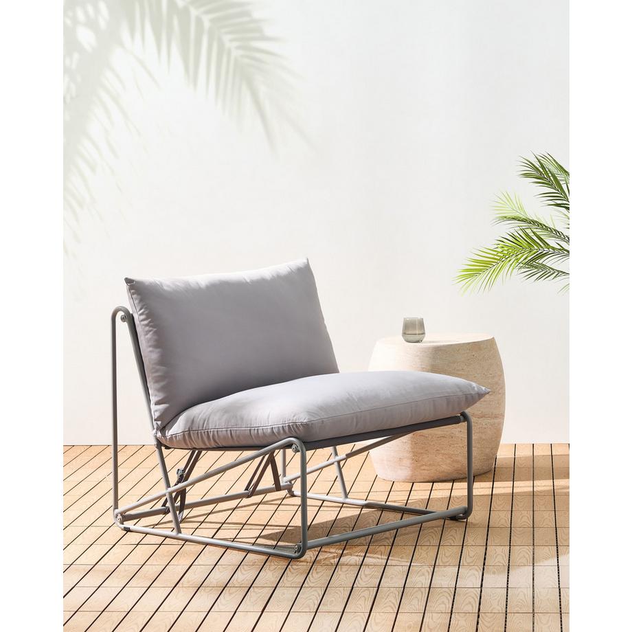 Beliani Stuhl mit Sitzkissen aus Stahl Industriell PICO  