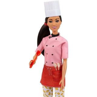 Barbie  Barbie GTW38 Pastaköchin-Puppe (ca. 30 cm) mit buntem Oberteil, Hose mit Nudel-Aufdruck, Kochmütze, Topf und Pasta-Schneider, Spielzeug Geschenk für Kinder ab 3 Jahren 