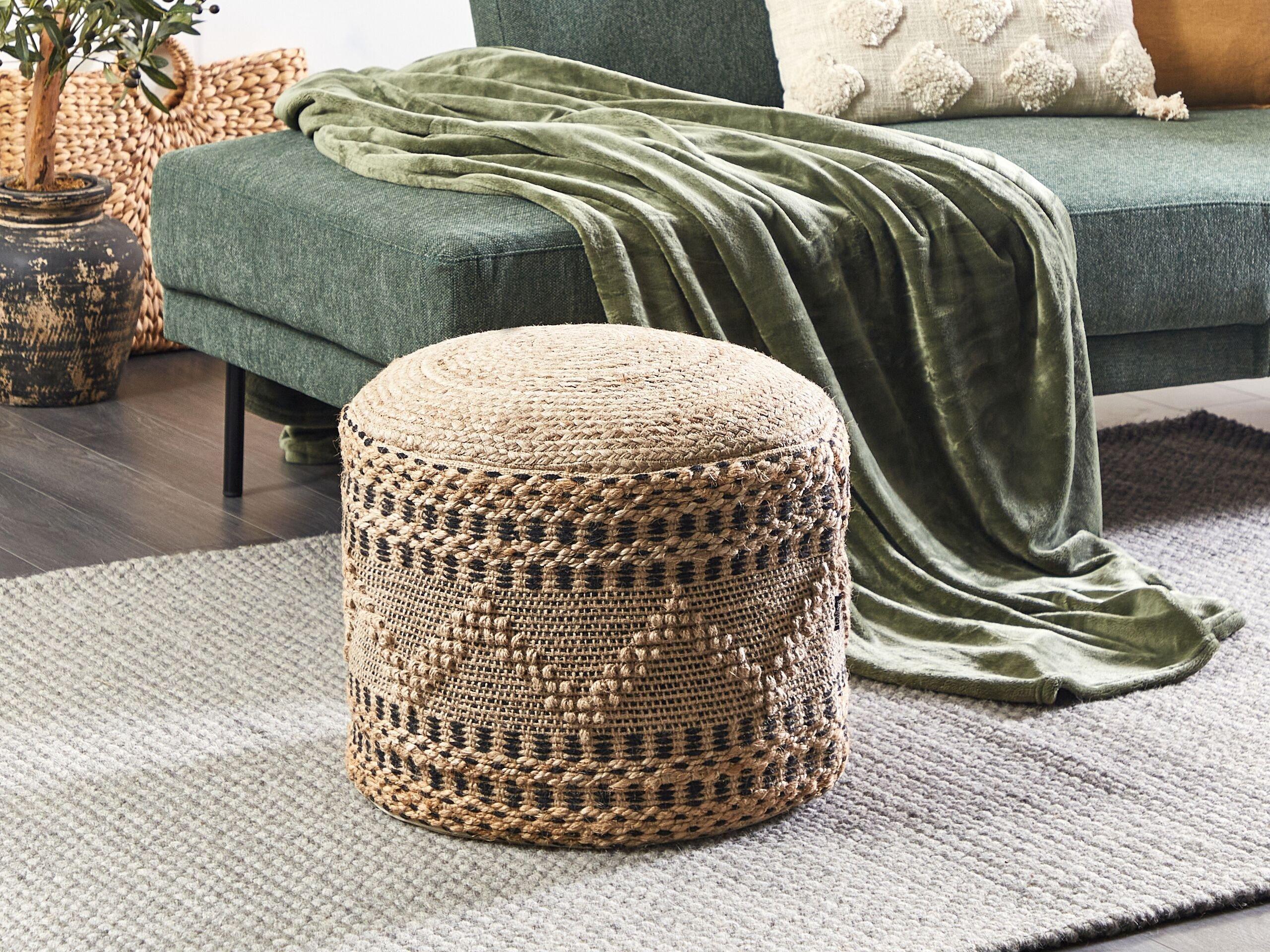 Beliani Pouf en Jute Boho WADAN  