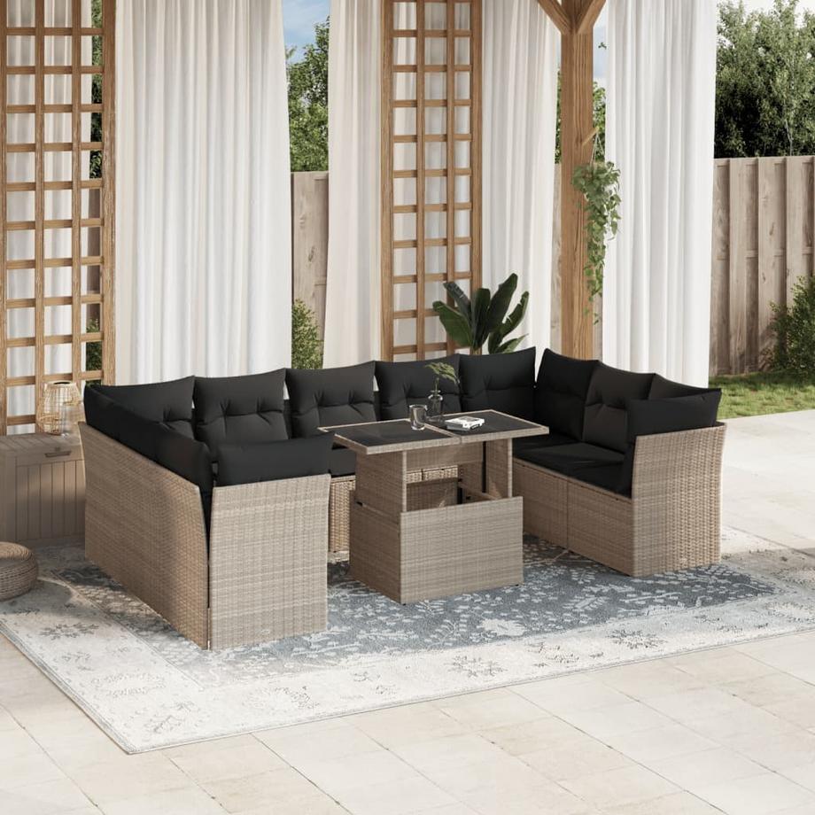 VidaXL set divano da giardino Polirattan  