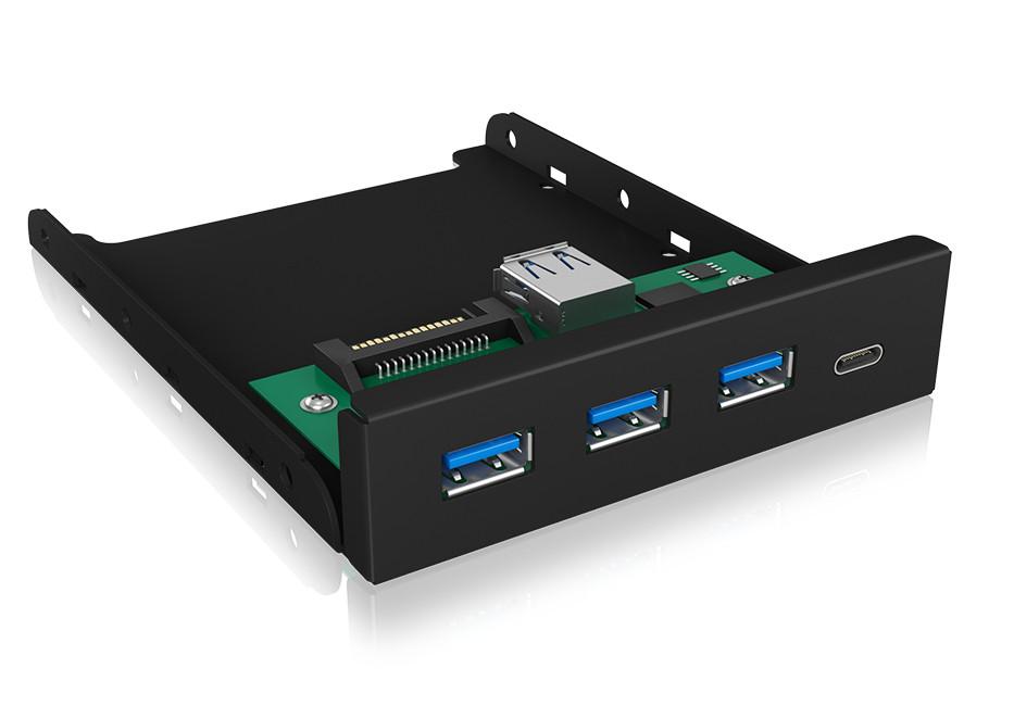 ICY Box  Front Panel IB-HUB1418-i3 USB 3.0 Type-A/Type-C Hub 3.5" 