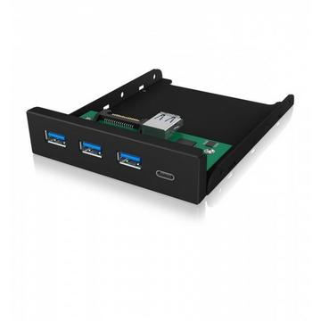 Front Panel IB-HUB1418-i3 USB 3.0 Type-A/Type-C Hub 3.5"