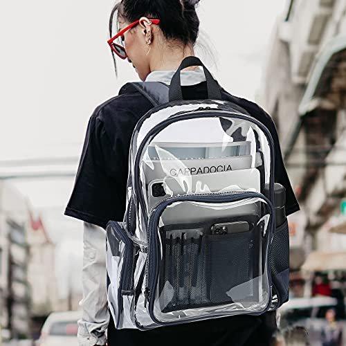 Only-bags.store Klarer Rucksack Kunststoff Schulrucksack Schultasche, Transparent Wasserdicht Klar Langlebig PVC Büchertasche Klarer Rucksack für Schule Theater und Arbeit  