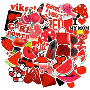 50x Aufkleber und Abziehbilder – VSCO Rot